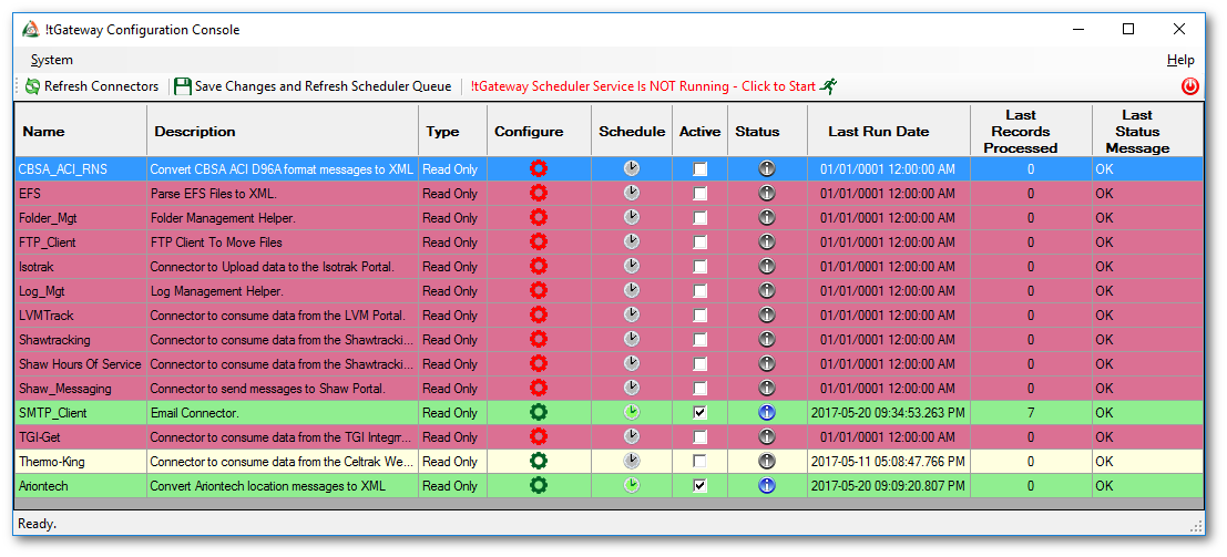 itgateway configuration screen